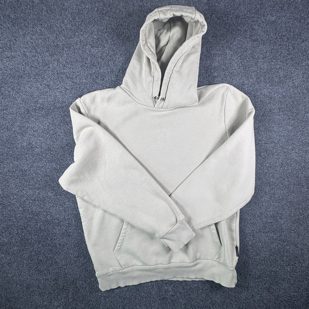 Sonneti London Hoodie‎ Mens Medium Gray Fleece Ribbed Hem Pullover Long Sleeve